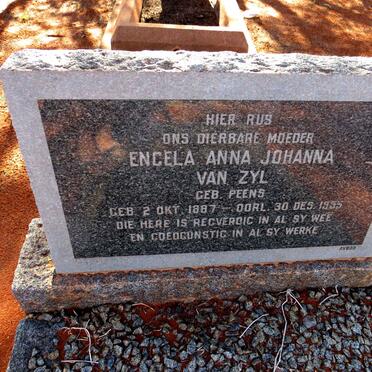 ZYL Engela Anna Johanna, van nee PEENS 1887-1955