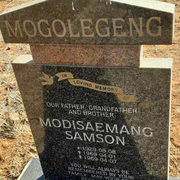 MOGOLEGENG Modisaemang Samson 1929-1969