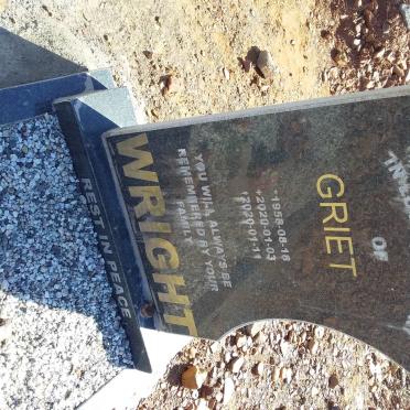 WRIGHT Griet 1958-2020