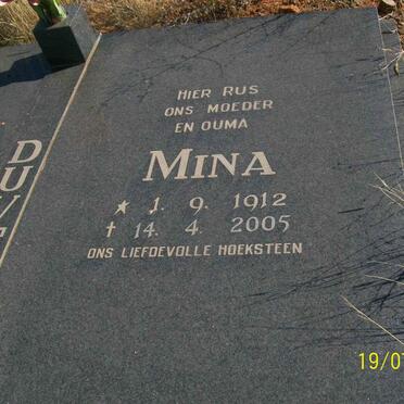 DUVENHAGE Mina 1912-2005