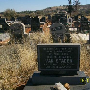 STADEN Hendrik Johannes, van 1914-1980