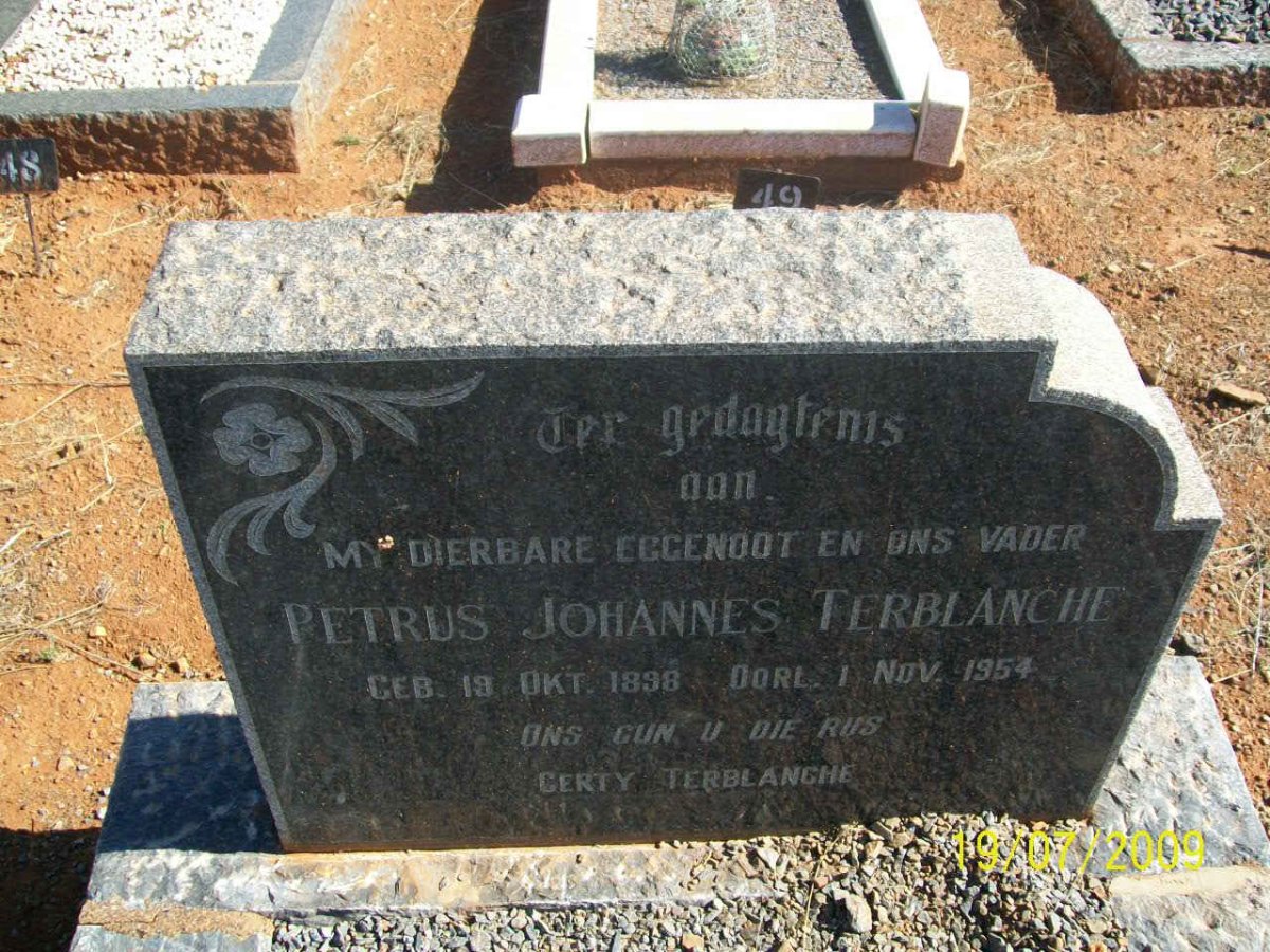 TERBLANCHE Petrus Johannes 1898-1954