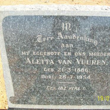 VUUREN Aletta, van 1886-1954