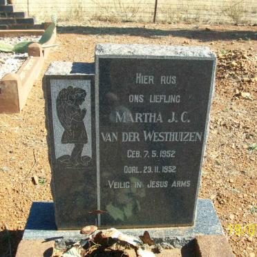 WESTHUIZEN Martha J.C., van der 1952-1952