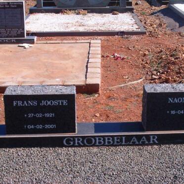 GROBBELAAR Frans Jooste 1921-2001 &amp; Naomie 1931-