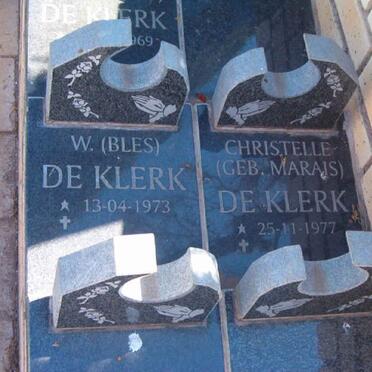 KLERK W., de 1973- &amp; Christelle MARAIS 1977-