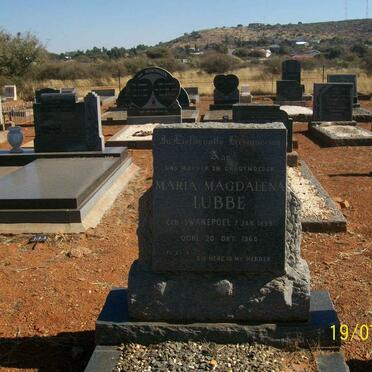 LUBBE Maria Magdalena nee SWANEPOEL 1899-1968
