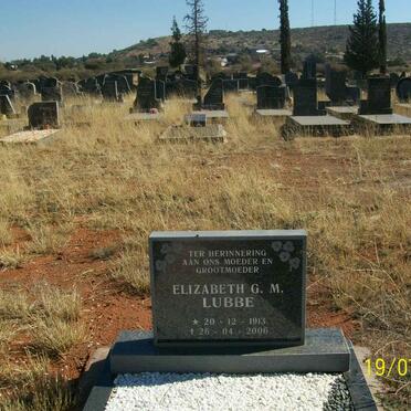 LUBBE Elizabeth G.M. 1913-2006