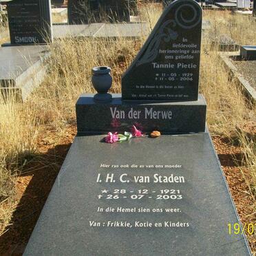 MERWE Pietie, van der 1929-2006 :: VAN STADEN I.H.C. 1921-2003