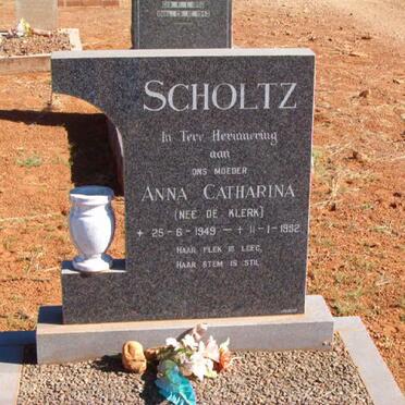 SCHOLTZ Anna Catharina neé DE KLERK 1949-1992