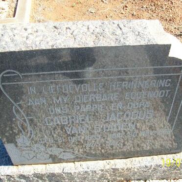 STADEN Gabriel Jacobus, van 1899-1966