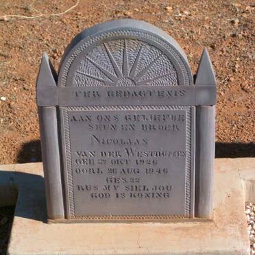 WESTHUIZEN Nicolaas, van der 1926-1946