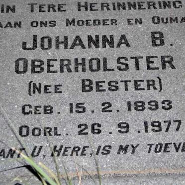 OBERHOLSTER Coenraad Cornelius 1897-1950 &amp; Johanna B. BESTER 1893-1977