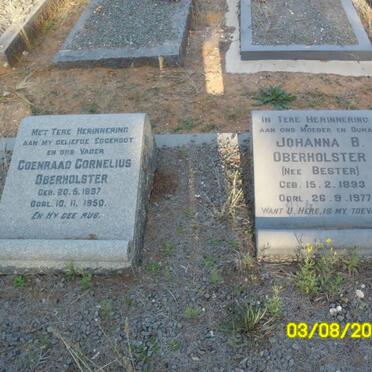 OBERHOLSTER Coenraad Cornelius 1897-1950 &amp; Johanna B. BESTER 1893-1977