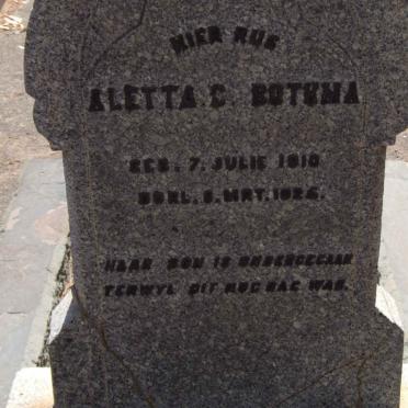 BOTHMA Aletta C. 1910-1925