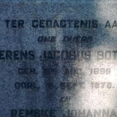 BOTES Erens Jacobus 1896-1970 &amp; Renske Johanna 1896-1956