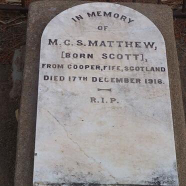 MATTHEW M.C.S. nee SCOTT -1916