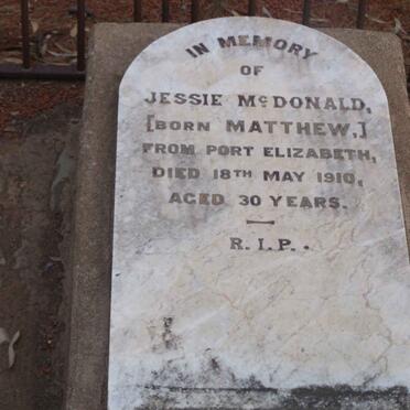 McDONALD Jessie nee MATTHEW -1910