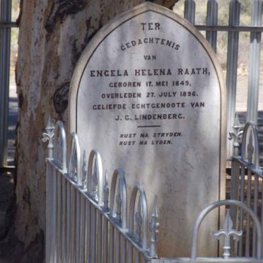 LINDENBERG Engela Helena nee RAATH 1849-1896