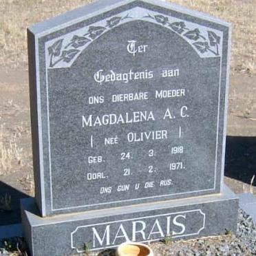 MARAIS Magdalena A.C. nee OLIVIER 1918-1971
