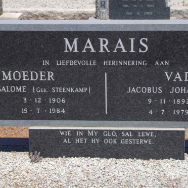 MARAIS Jacobus Johannes 1892-1979 &amp; Salome STEENKAMP 1906-1984