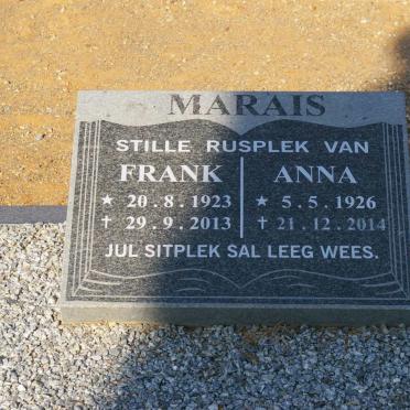 MARAIS Frank 1923-2013 &amp; Anna 1926-2014
