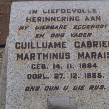 MARAIS Guillaume Gabriel Marthinus 1884-1955