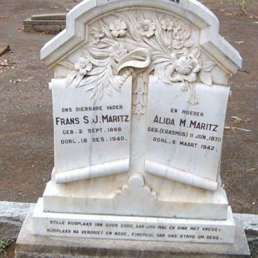 MARITZ Frans S.J. 1868-1940 &amp; Alida M. ERASMUS 1870-1942