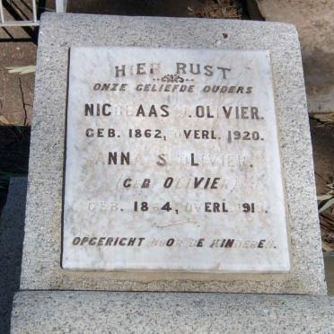 OLIVIER Nicolaas J. 1862-1920 &amp; Anna S. OLIVIER  1864-1919