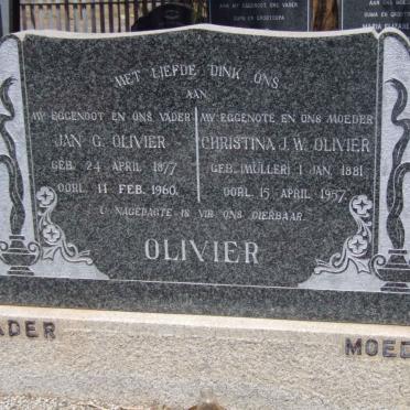 OLIVIER Jan G. 1877-1960 &amp; Christina J.W. MULLER 1881-1957