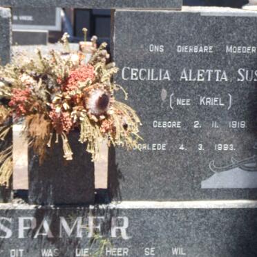 SPAMER Cecilia Aletta nee KRIEL 1919-1993