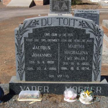 TOIT Jacobus Johannes, du 1906-1969 &amp; Martha Magdalena MALAN 1900-1974