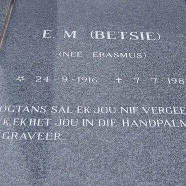 VIVIERS E.M. nee ERASMUS 1916-1981