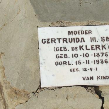 SMIT Gertruida M. nee DE KLERK 1875-1936