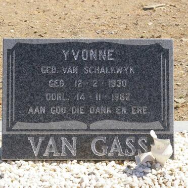 GASS Yvonne, van nee VAN SCHALKWYK 1930-1982