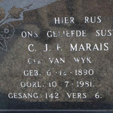 MARAIS C.J.F. nee VAN WYK 1890-1981