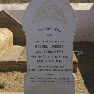 SCHALKWYK Gysbert Christiaan, van 1863-1931 &amp; Rachel Jacoba DU TOIT 1866-1949