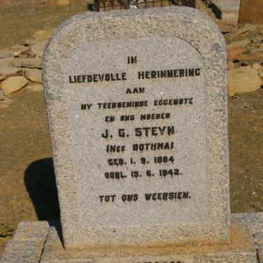STEYN J.G. nee BOTHMA 1884-1942