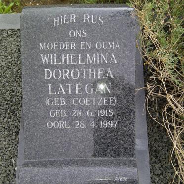 LATEGAN Wilhelmina Dorothea nee COETZEE 1915-1997