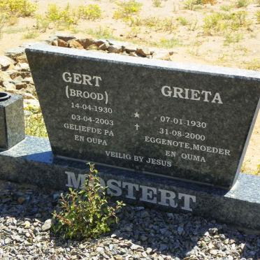 MOSTERT Gert 1930-2003 &amp; Grieta 1930-2000