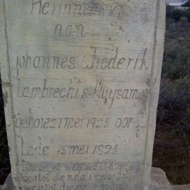 HUYSAMEN Johannes Frederik Lambrechts 1925-1928