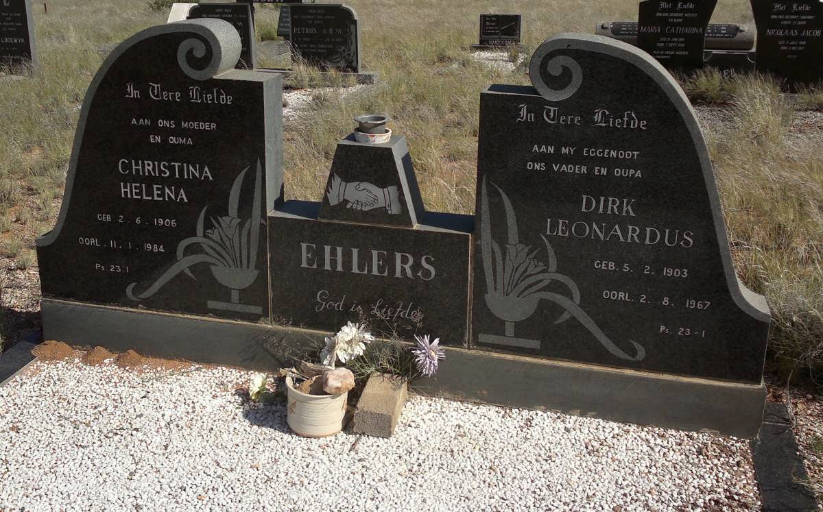 EHLERS Dirk Leonardus 1903-1967 &amp; Christina Helena 1906-1984