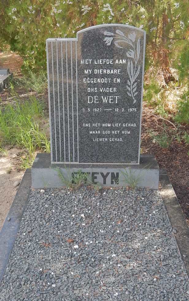 STEYN De Wet 1922-1975