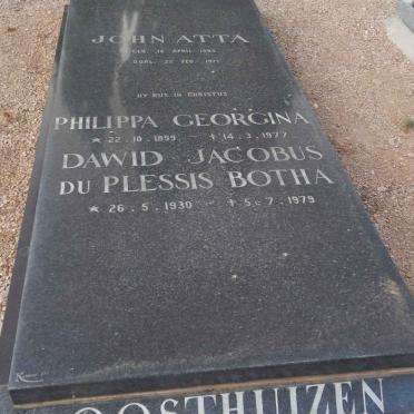 OOSTHUIZEN John Atta 1893-1971 &amp; Philippa Georgina 1899-1977 :: OOSTHUIZEN Dawid Jacobus Du Plessis Botha 1930-1979