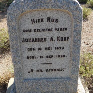 KORF Johannes A. 1873-1938 &amp; Susanna E. SWART 1866-1937