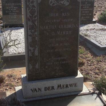 MERWE Martha Gerdrina, van der nee VAN HEERDEN 1856-1943