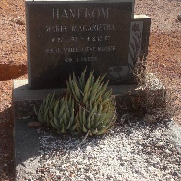 HANEKOM Maria Magarietha 1883-1967