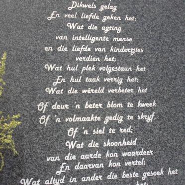 BURGER Francois Johannes 1911-1994 &amp; Martha Aletta COETZEE 1915-2005