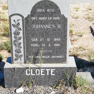 CLOETE Johannes H. 1895-1981 &amp; Engela K.J. WEIDEMAN 1889-1962