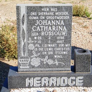 HERRIDGE Johanna Catharina nee ROSSOUW 1898-1987